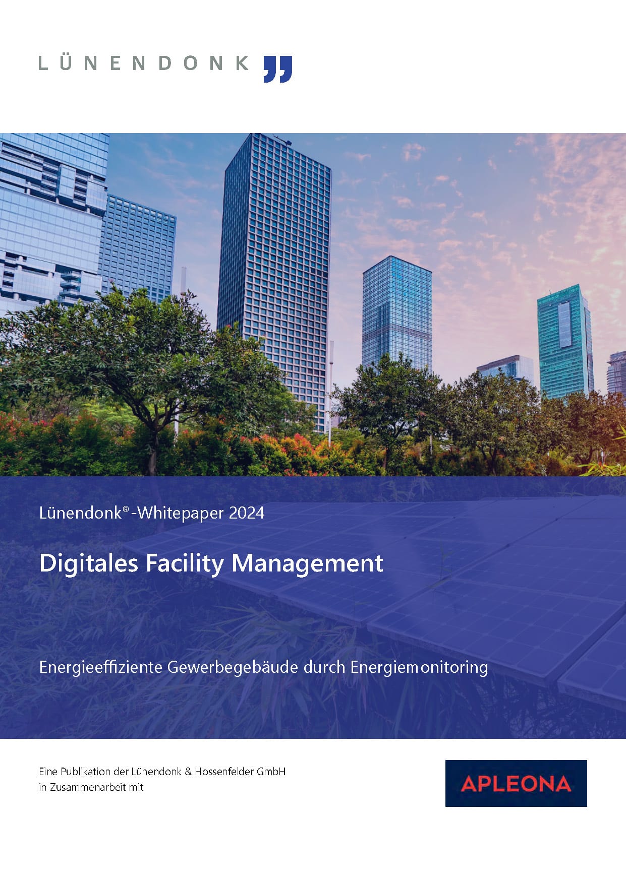 Welche Rolle spielt das Energiemonitoring im digitalen Facility Management und welche Bedeutung hat der intelligente, datengetriebene Ansatz für ein zukunftsorientiertes Gebäudemanagement? Erfahren Sie mehr im Lünendonk-Whitepaper 2024 "Digitales Facility Management - Energieeffiziente Gewerbegebäude durch Energiemonitoring" welches in Zusammenarbeit mit Apleona entstanden ist