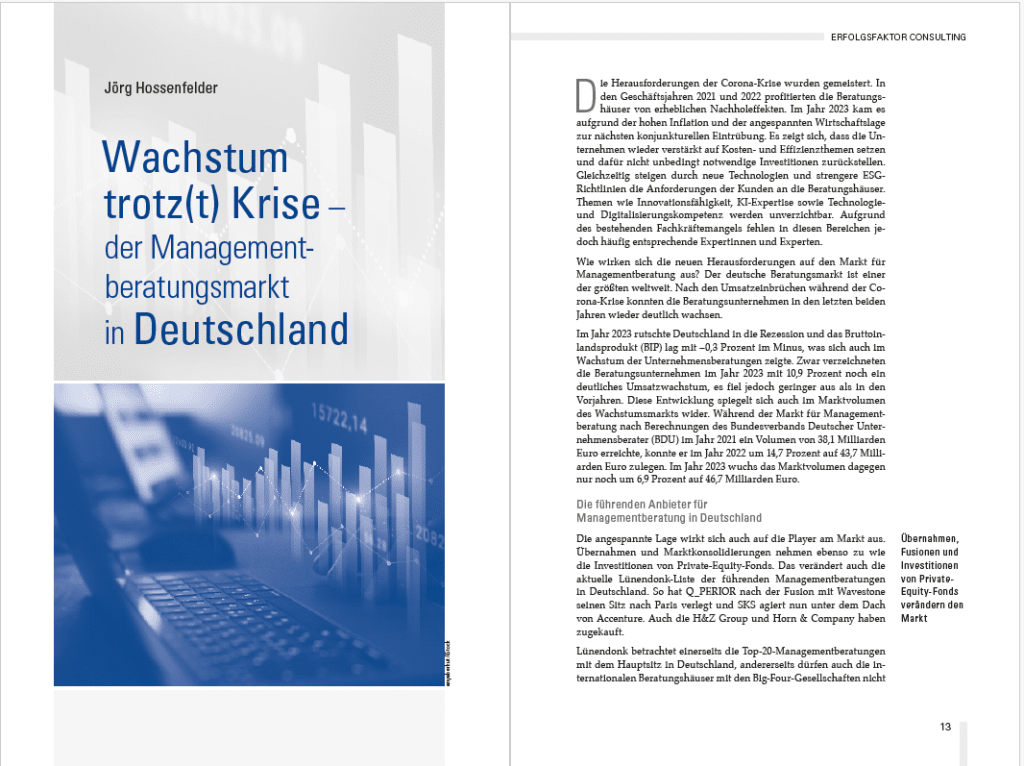 Die Consulting-Branche will 2025 wieder Fahrt aufnehmen. Aktuelle Lünendonk-Blitzumfrage liefert Insights zum Rückblick auf 2024 und Prognose für 2025 für die Beratungsbrache.